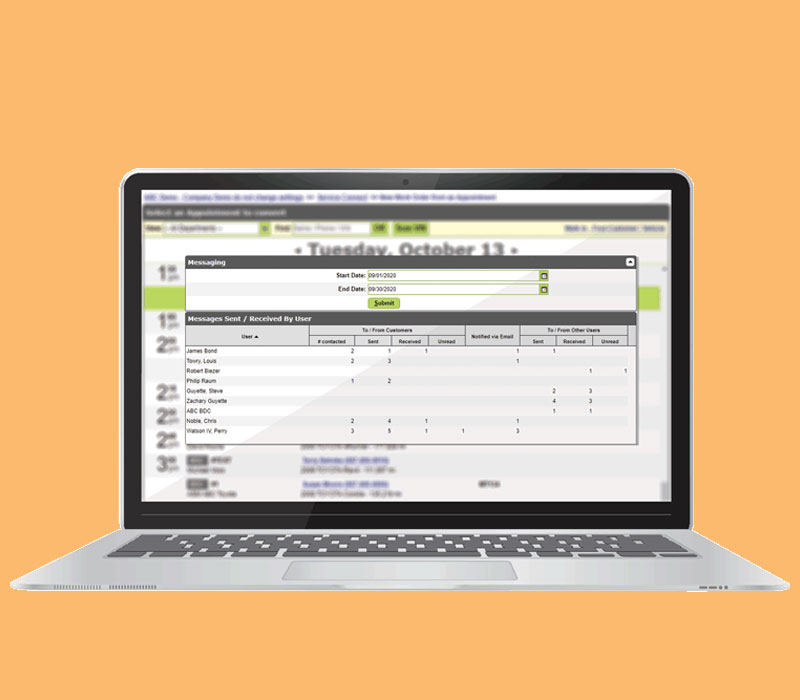 Tracking for dealership service text messages
