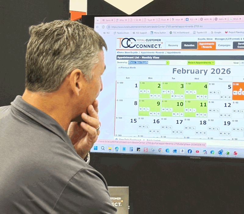 Viewing dealership service appointment scheduler